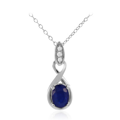 Collar en plata con Espinela azul royal