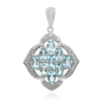 Colgante en plata con Topacio azul cielo