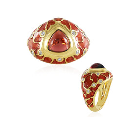 Anillo en plata con Granate de la India (Adela Silber)