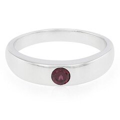 Anillo de hombre en plata con Rodolita de Brasil