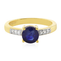 Anillo en plata con Zafiro azul de Madagascar