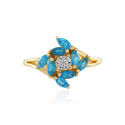 Anillo en plata con Apatita azul neón