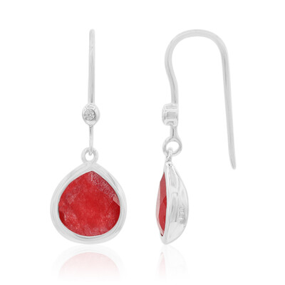 Pendientes en plata con Jade rojo