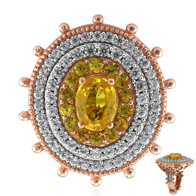 Anillo en plata con Zafiro amarillo (Dallas Prince Designs)