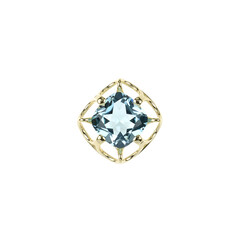 Colgante en oro con Topacio azul cielo