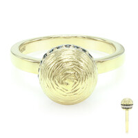 Anillo en plata con Espinela negra