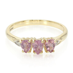 Anillo en oro con Zafiro Padparascha no calentado