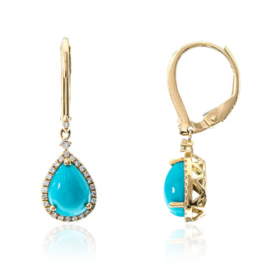 Pendientes en oro con Turquesa bella durmiente (CIRARI)