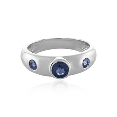 Anillo en plata con Zafiro azul