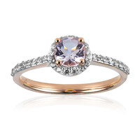 Anillo en oro con Berilo rosa no calentado