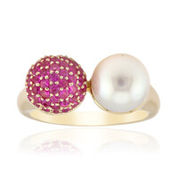 Anillo en oro con Perla blanca del mar del sur (Michelle Albala)