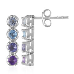 Pendientes en plata con Topacio azul suizo