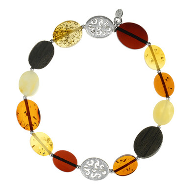 Brazalete en plata con Ámbar báltico (dagen)