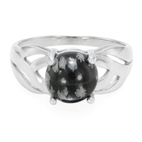 Anillo en plata con Obsidiana Copo de Nieve