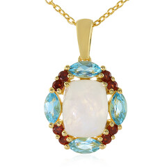 Collar en plata con Piedra de Luna arcoíris