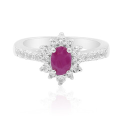 Anillo en plata con Rubí de Mozambique