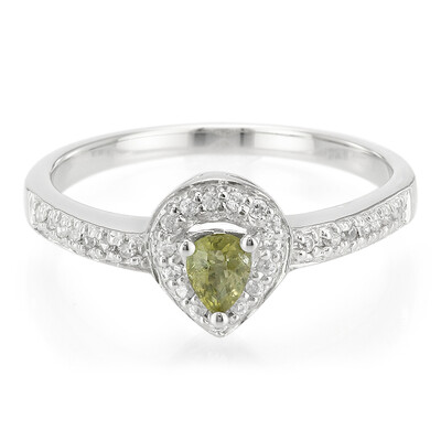 Anillo en plata con Turmalina cuprífera