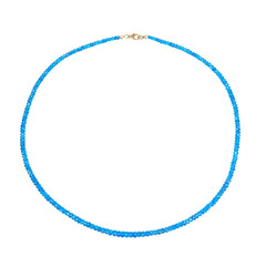 Collar en oro con Apatita azul neón