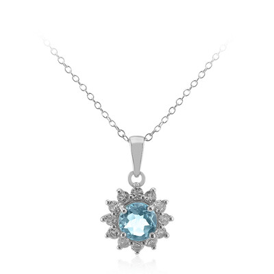 Collar en plata con Topacio azul cielo