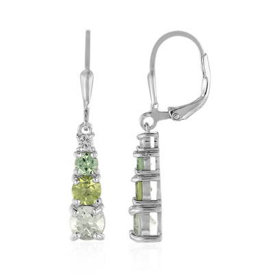 Pendientes en plata con Amatista verde