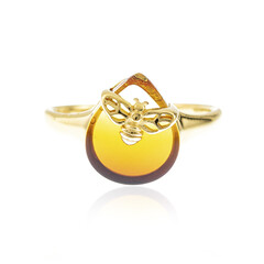 Anillo en plata con Ámbar báltico