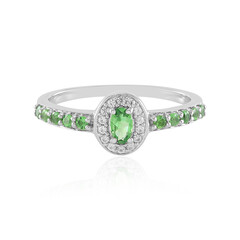 Anillo en plata con Tsavorita de Tanzania