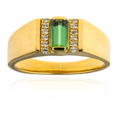 Anillo en plata con Turmalina verde Benedito(Adela Silber)