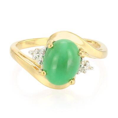 Anillo en plata con Crisoprasa imperial