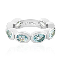 Anillo en plata con Topacio azul cielo