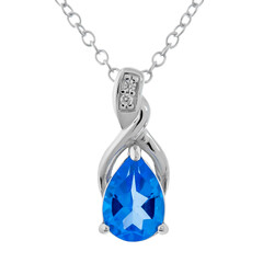 Collar en plata con Topacio azul índigo
