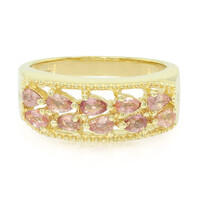 Anillo de hombre en oro con Zafiro Padparascha no calentado