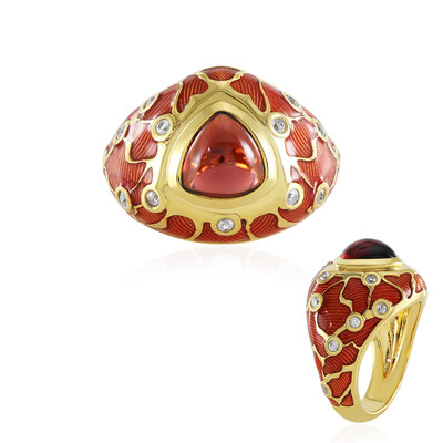 Anillo en plata con Granate de la India (Adela Silber)