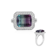 Anillo en plata con Fluorita multicolor