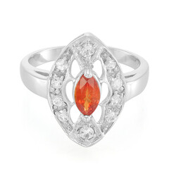 Anillo en plata con Rubí rojo atardecer
