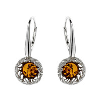 Pendientes en plata con Ámbar báltico