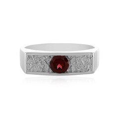 Anillo de hombre en plata con Rodolita