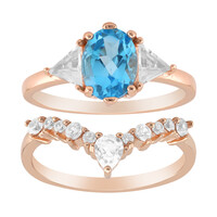 Anillo en plata con Topacio azul suizo