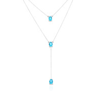 Collar en plata con Topacio color Paraiba