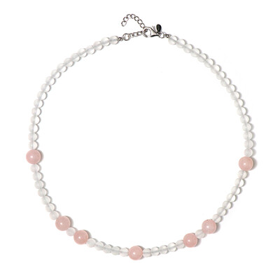 Collar en plata con Cuarzo rosa