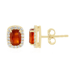 Pendientes en oro con Cianita naranja de Tanzania