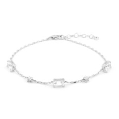 Brazalete en plata con Topacio blanco