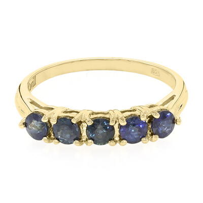 Anillo en plata con Zafiro azul birmano