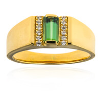Anillo en plata con Turmalina verde Benedito(Adela Silber)