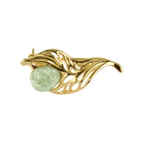 Broche en plata con Cuarzo verde