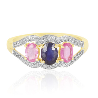 Anillo en plata con Zafiro azul de Madagascar