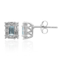 Pendientes en plata con Topacio azul cielo