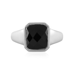 Anillo de hombre en plata con Espinela negra
