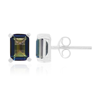 Pendientes en plata con Cuarzo Místico azul