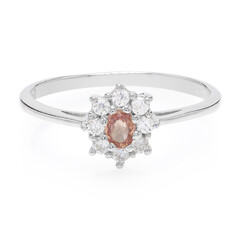 Anillo en plata con Zafiro Padparadscha