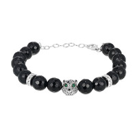 Brazalete en plata con Ágata negro (Adela Silber)